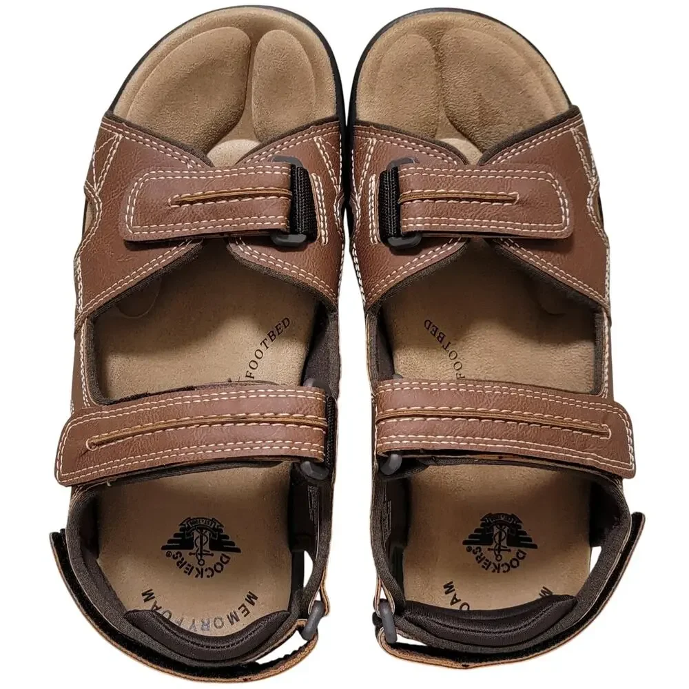 Dockers Men Newpage Slingback Sport River Sandals Size US 13W Rust Brown